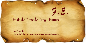 Fehérváry Emma névjegykártya